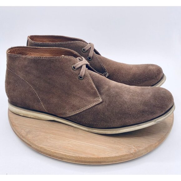 John Varvatos Boots Mens 12 Brown Suede Chukka Ankle Preppy - Picture 1 of 10